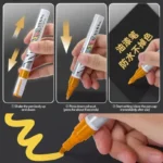 Car paint scratches repair brush pen waterproof water paint marker pen car tire tread care automotive black white red silver - Image 3