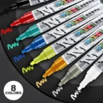 Car paint scratches repair brush pen waterproof water paint marker pen car tire tread care automotive black white red silver - Image 5